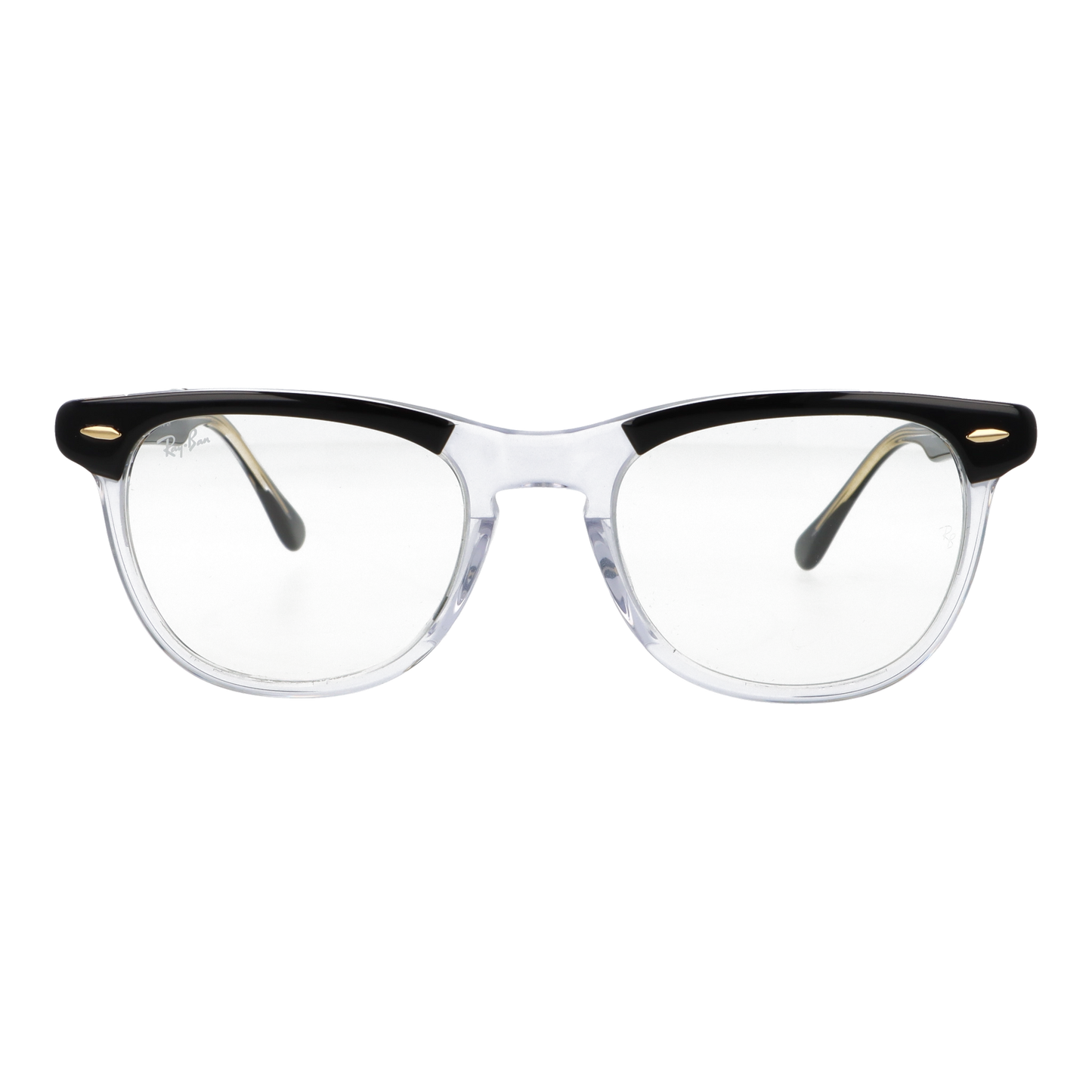 正面から見たアイウェア【Ray-Ban】EAGLE EYE TRANSITIONS RB2398F-1294GJのカラーフレームカラー:クリアオンブラック/レンズカラー:クリア