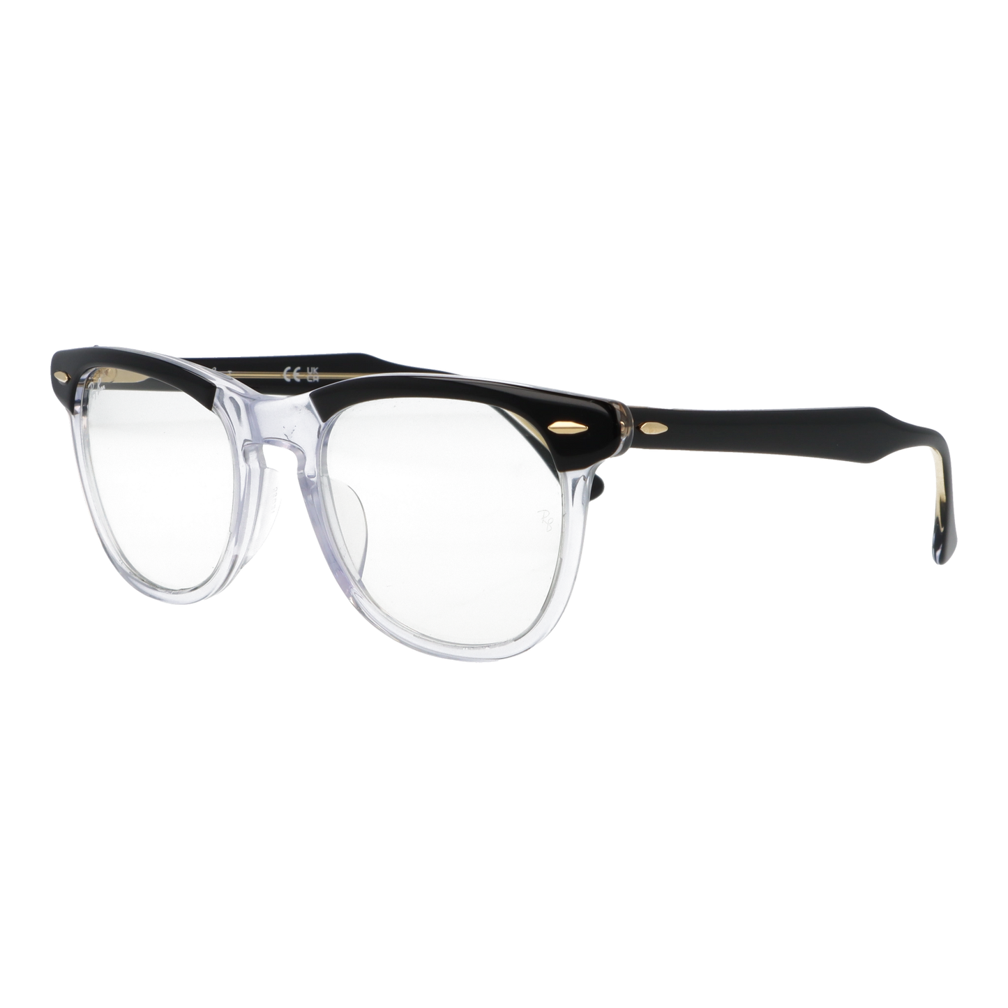 左斜め前から見たアイウェア【Ray-Ban】EAGLE EYE TRANSITIONS RB2398F-1294GJのカラーフレームカラー:クリアオンブラック/レンズカラー:クリア