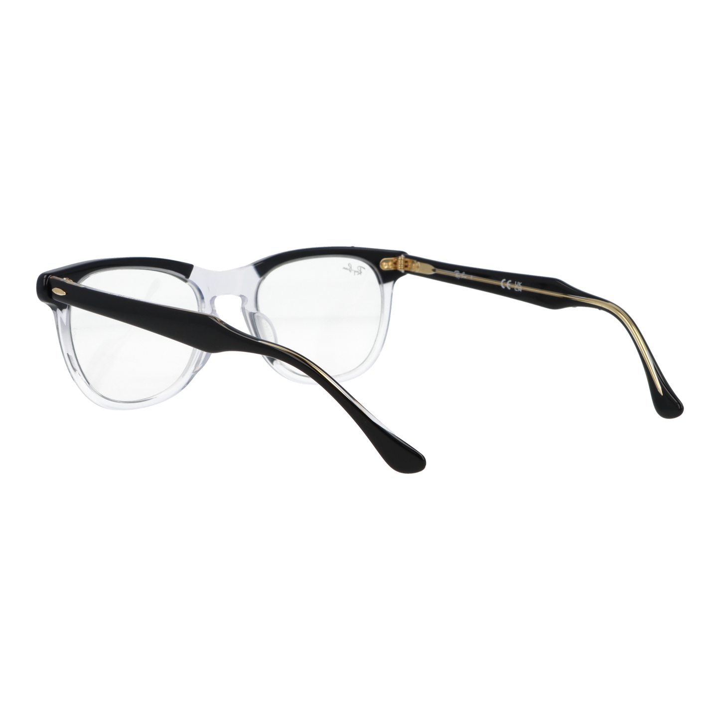 左斜め後ろから見たアイウェア【Ray-Ban】EAGLE EYE TRANSITIONS RB2398F-1294GJのカラーフレームカラー:クリアオンブラック/レンズカラー:クリア