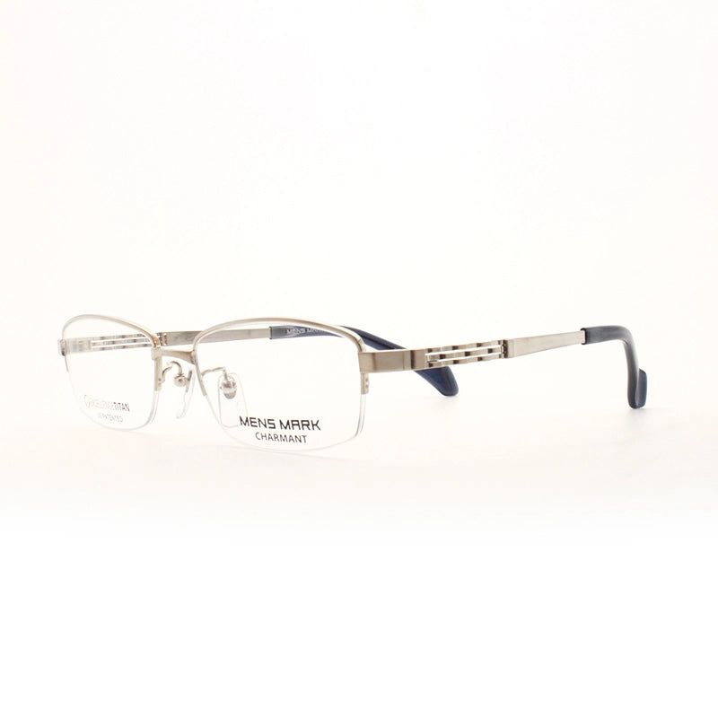 左斜め前から見たアイウェア【軽量】【チタン】【MENS MARK】 XM1121 WP 54のカラーホワイト