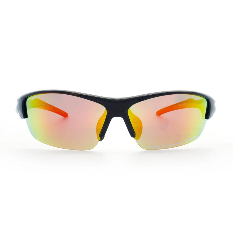 正面から見たアイウェア【L-BALANCE EYES 】【偏光レンズ】 LBP-445のカラーBK-RD/SM-PL.RD