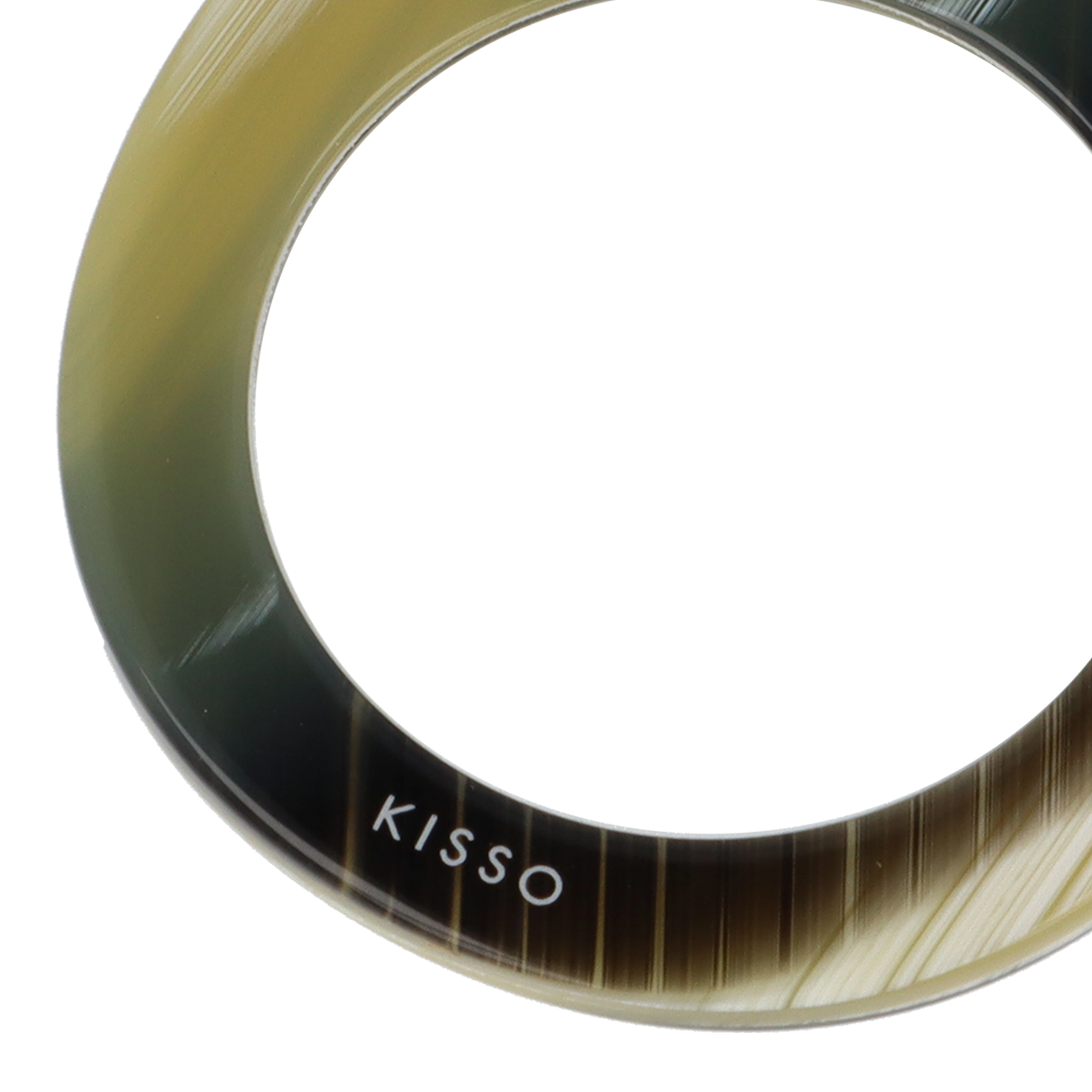 ルーペ部分を拡大したアイウェア【KISSO】ペンダントルーペ EGAのカラーイエローホーン