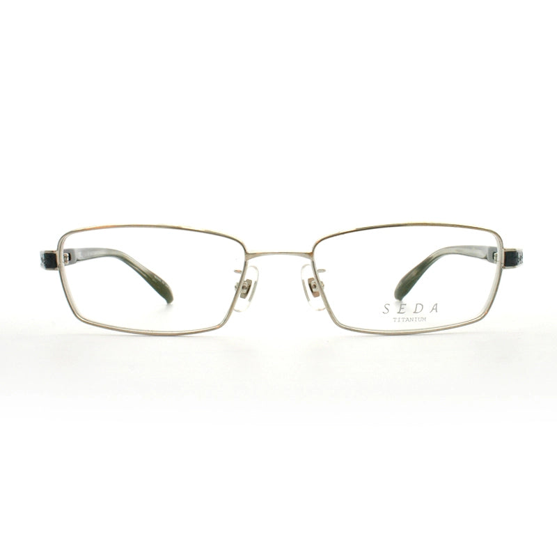 正面から見たアイウェア【日本製/鯖江】【SEDA】【チタン】SD-2158のカラーシルバー