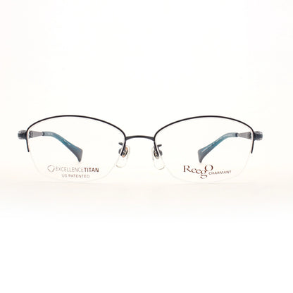 正面から見たアイウェア【軽量】【チタン】【 REEGO】 XW4027 BL 52のカラーブルー