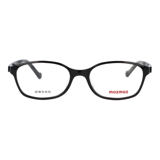 正面から見たアイウェア【軽量】こどもメガネ mo3001のカラーブラック